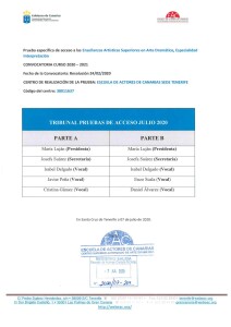 Tribunal P. Acceso Julio 2020 CASAD EAC SEDE TFE
